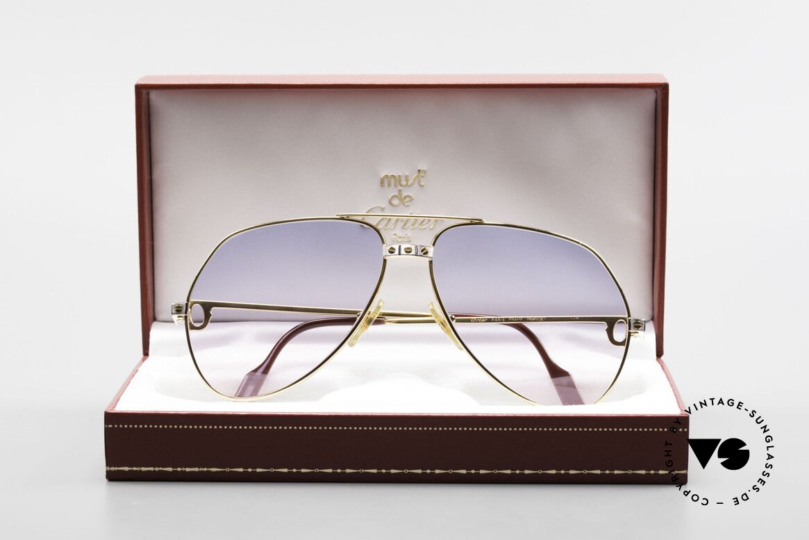 Cartier Vendome Santos - L Rare Luxus Sonnenbrille 80er, KEINE Retrobrille, sondern ein altes vintage ORIGINAL!, Passend für Herren