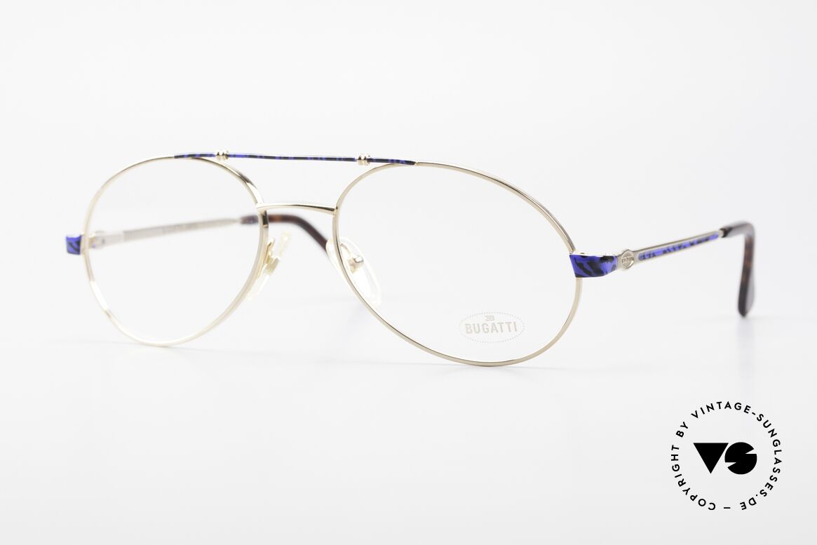 Bugatti 14818 Vergoldete 80er Vintage Brille, sehr elegante Designer-Brillenfasung von Bugatti, Passend für Herren