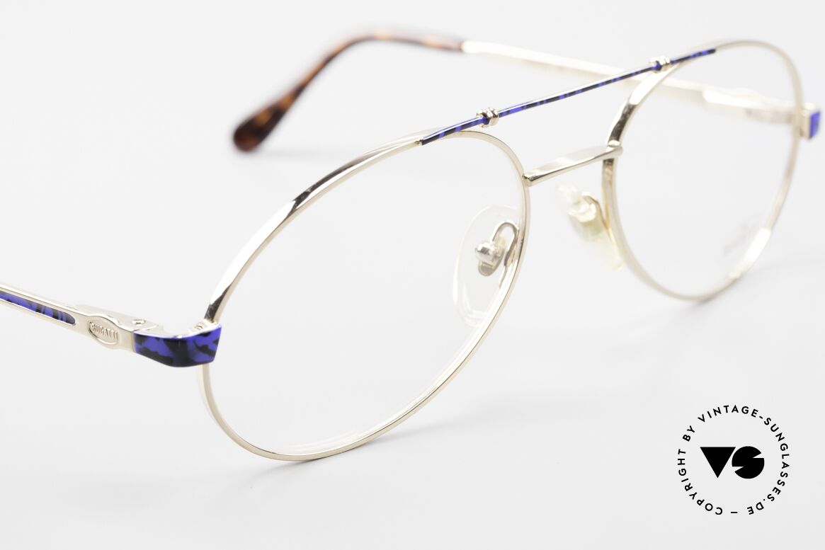 Bugatti 14818 Vergoldete 80er Vintage Brille, KEINE Retrobrille, ein kostbares Original, Gr. 55/19, Passend für Herren