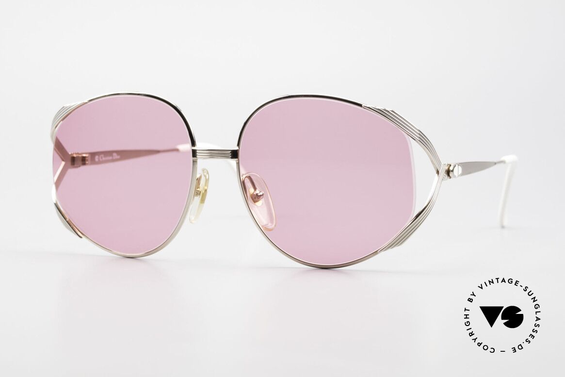 Christian Dior 2387 Rosarote Damen Sonnenbrille, auffällige Dior Designer-Sonnenbrille von 1989, Passend für Damen