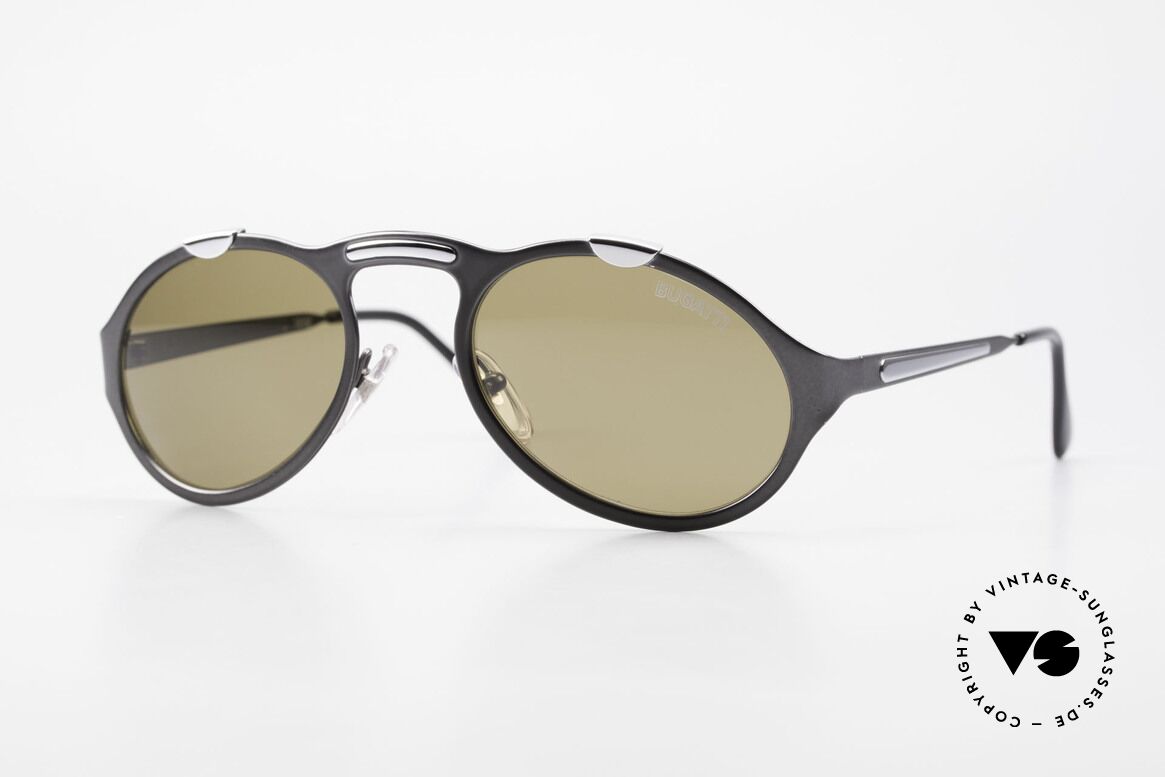 Bugatti 13152 Limited Luxus Vintage Sonnenbrille, elegante BUGATTI vintage Sonnenbrille in grau-metallic, Passend für Herren