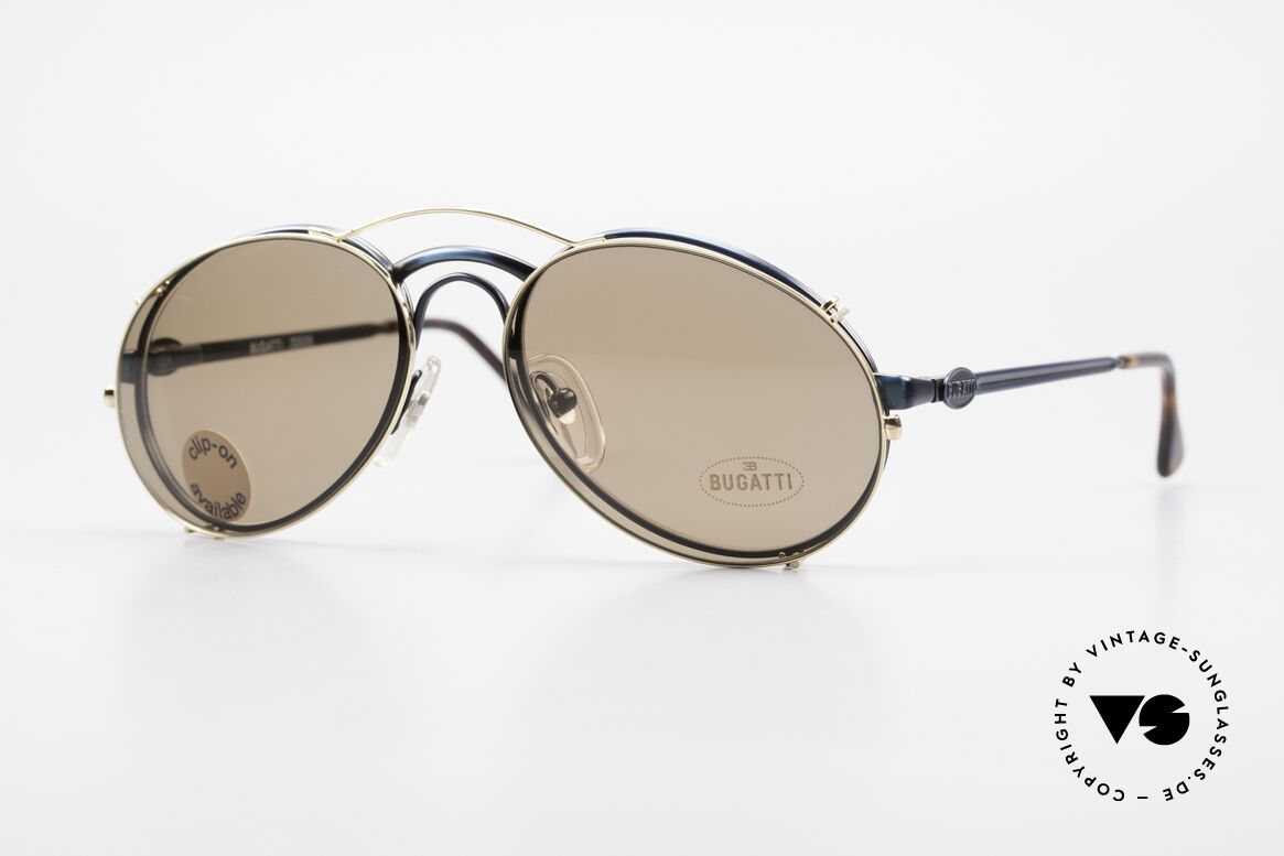 Bugatti 03328 Clip On Herrensonnenbrille, klassische BUGATTI vintage Sonnenbrille von 1989, Passend für Herren