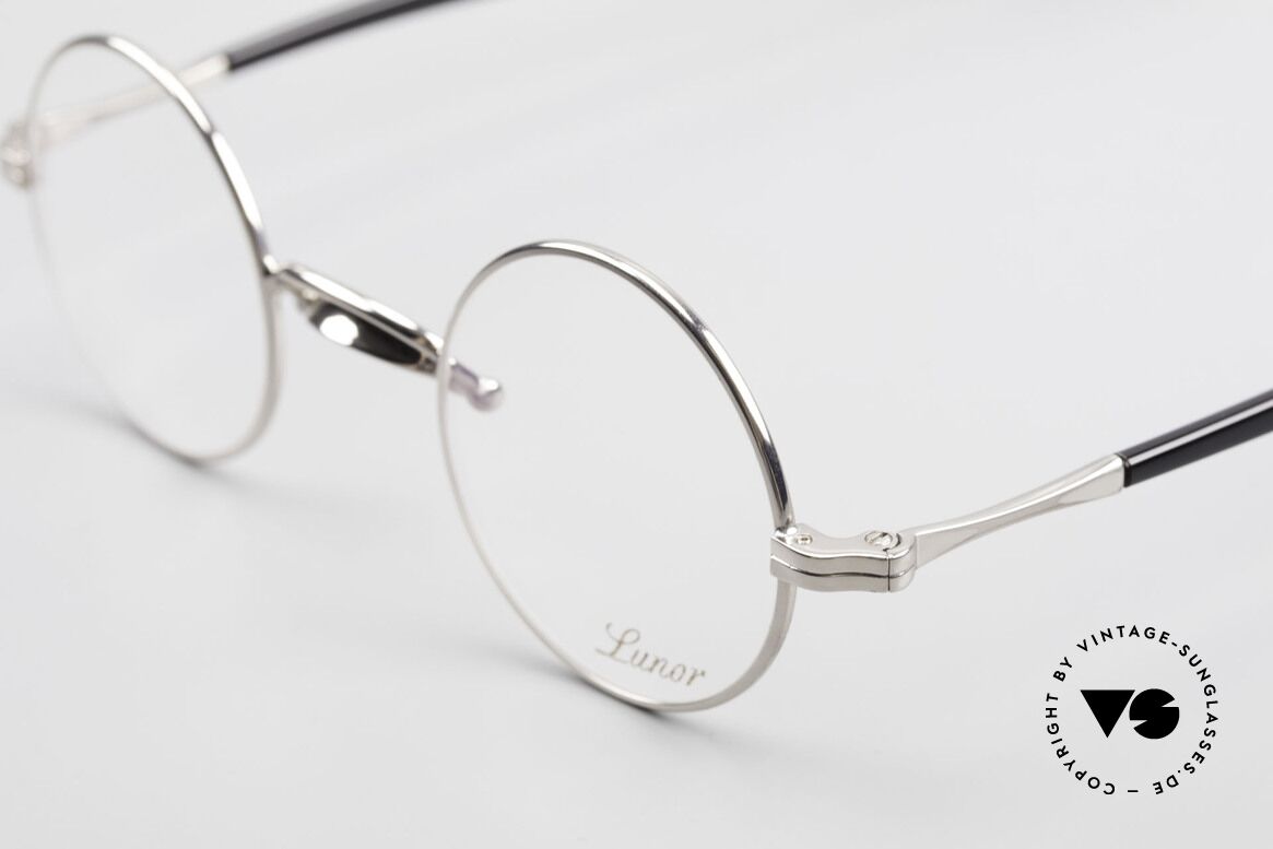 Lunor Swing A 31 Round Runde Brille Mit Schwenksteg, "A" = mit Acetat-Steckbügeln, SMALL Größe 38/25, 143, Passend für Herren und Damen