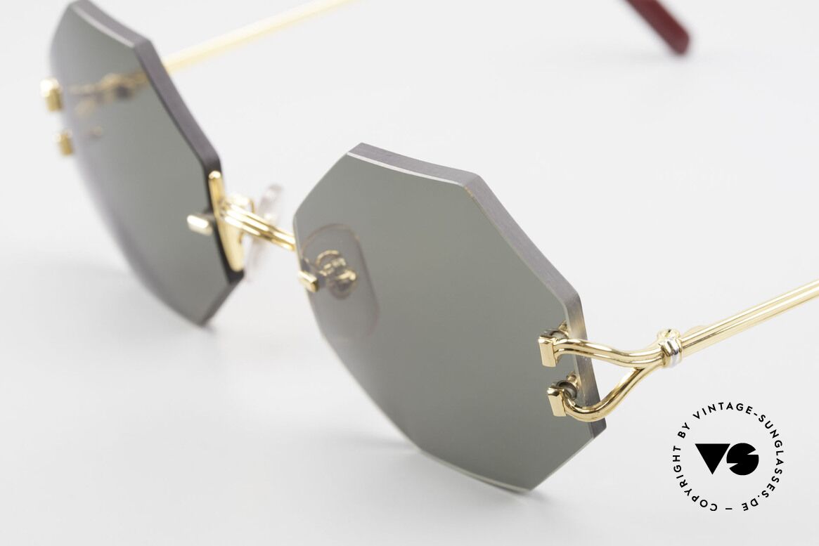 Cartier Rimless Octag Achteckige Sonnenbrille 90er, ungetragenes vintage Modell mit orig. Cartier Etui, Passend für Herren und Damen