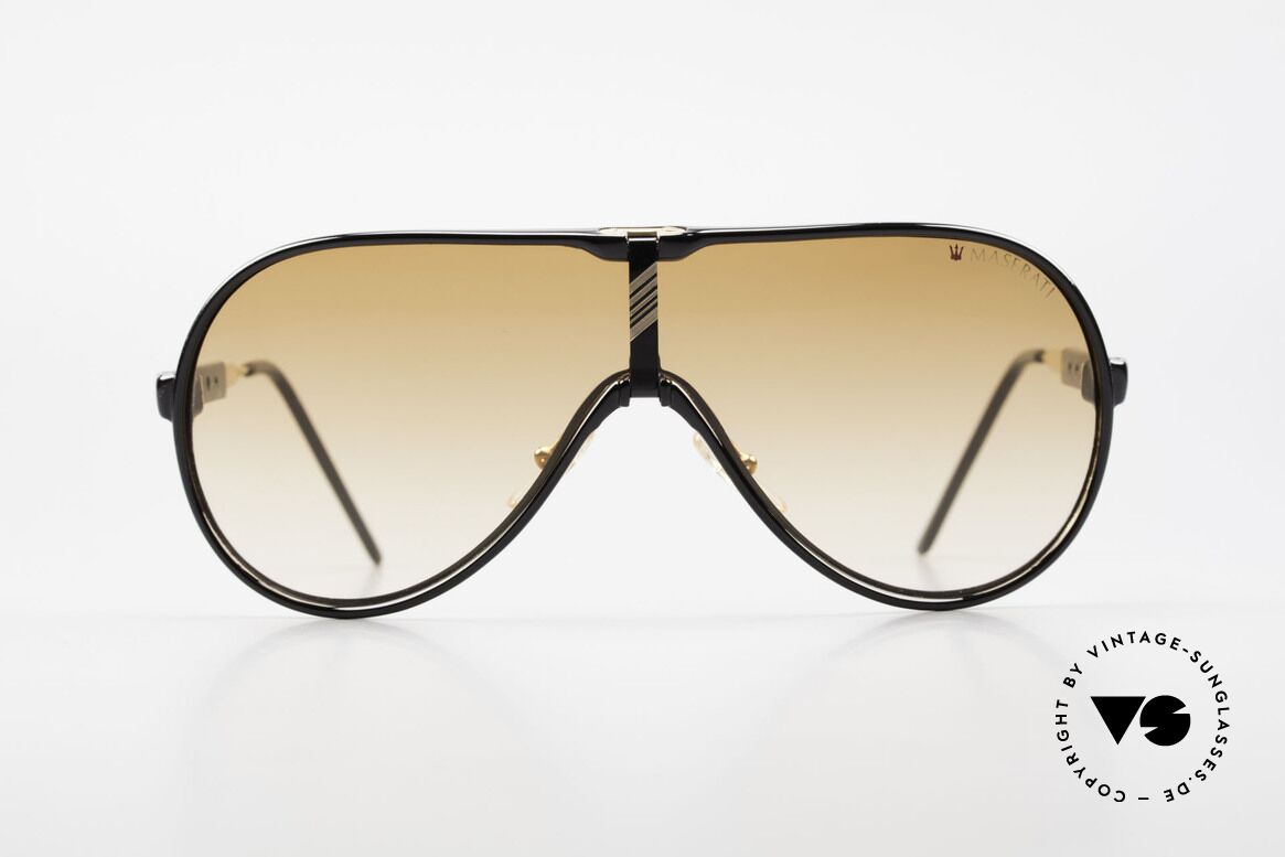 Maserati 6119 3 Linsen Sportsonnenbrille, vintage Luxus-Sonnenbrille der Edelmarke Maserati, Passend für Herren