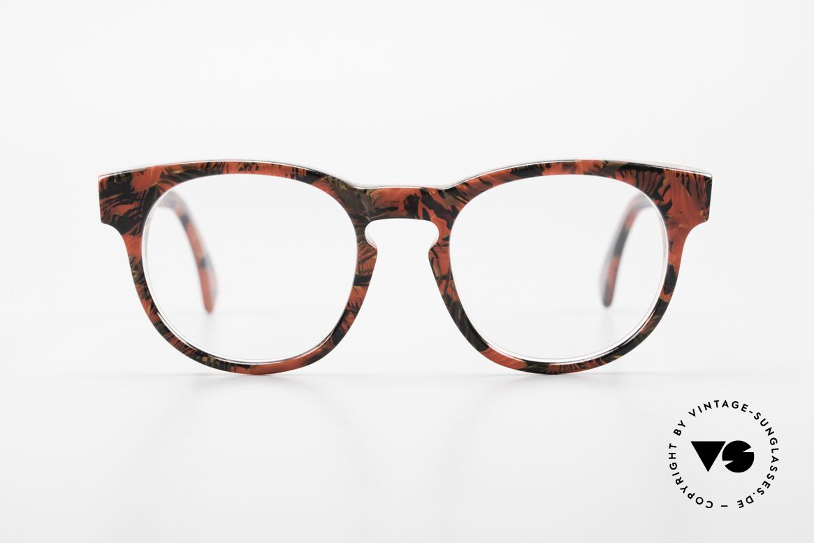 Alain Mikli 903 / 687 Gemusterte 80er Panto Brille, zeitlose Alain MIKLI Paris Designer-Brillenfassung, Passend für Herren und Damen