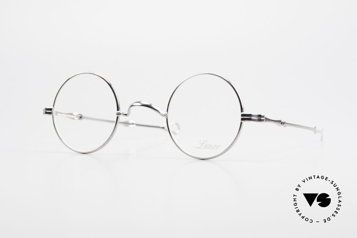 Lunor I 12 Telescopic Runde Schiebebügel Brille, LUNOR = französisch für "Lunette d’Or" (Goldbrille), Passend für Herren und Damen