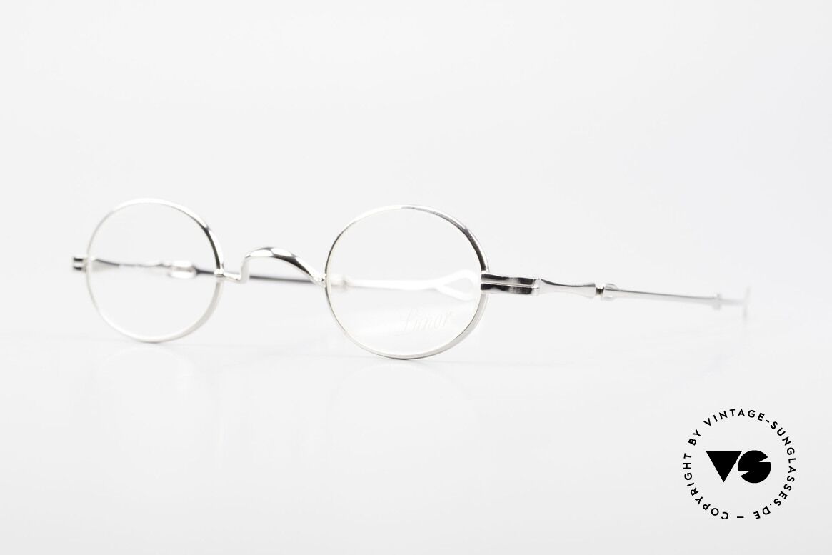 Lunor I 04 Telescopic Ovale XS Brille Platin Plated, Brillendesign in Anlehnung an frühere Jahrhunderte, Passend für Herren und Damen