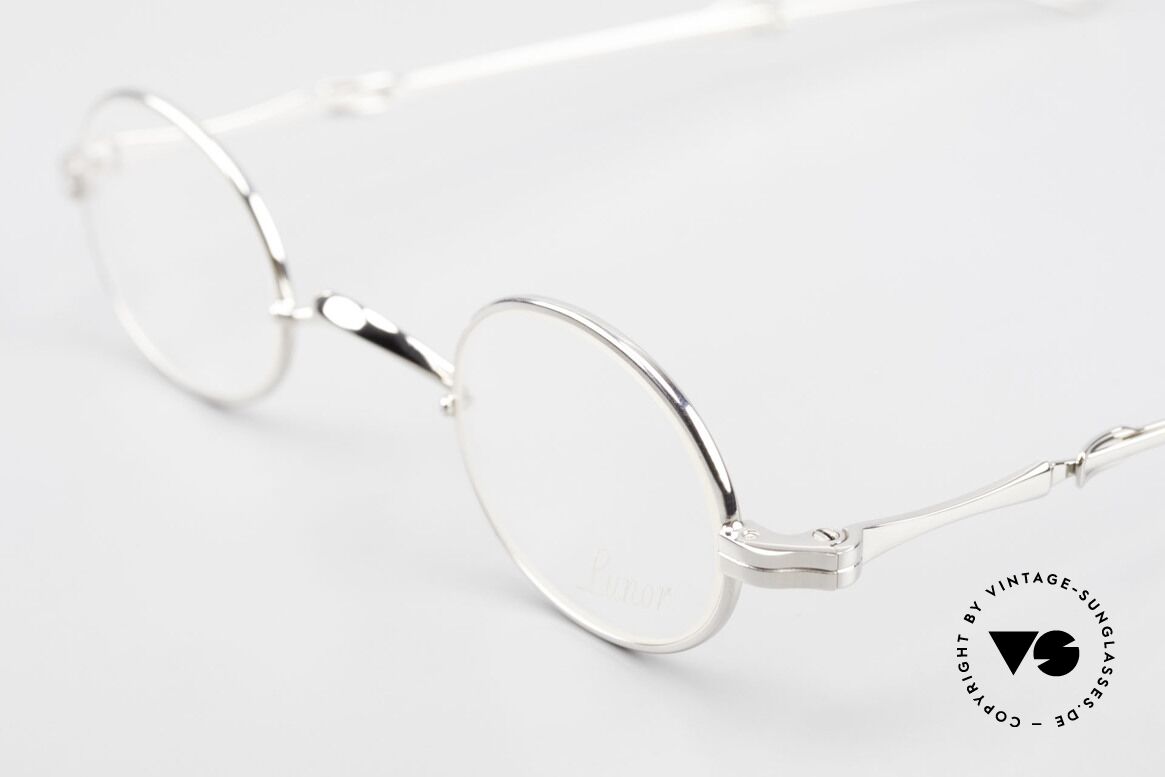 Lunor I 04 Telescopic Ovale XS Brille Platin Plated, Mod. I 04 = Größe 37°25, Bügellänge: 118mm-155 mm, Passend für Herren und Damen