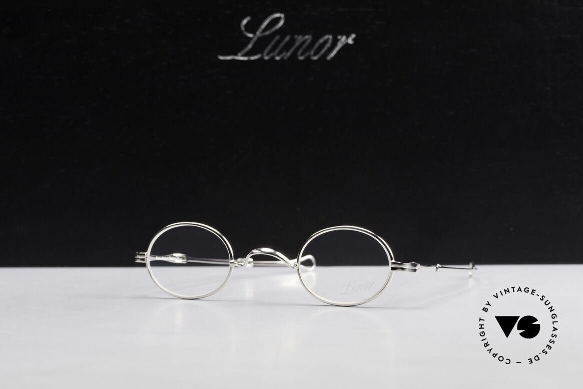Lunor I 04 Telescopic Ovale XS Brille Platin Plated, Größe: extra small, Passend für Herren und Damen