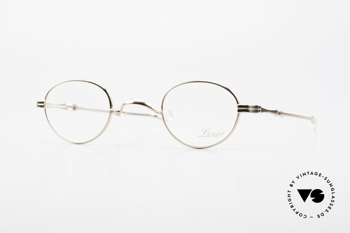 Lunor I 03 Telescopic Vergoldete Brille Schiebebügel, LUNOR = französisch für "Lunette d’Or" (Goldbrille), Passend für Herren und Damen