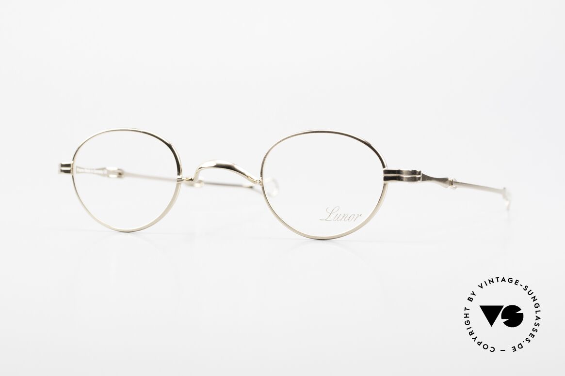 Lunor I 03 Telescopic Vergoldete Brille Schiebebügel, extra kleine vintage Metallbrille der LUNOR II Serie, Passend für Herren und Damen