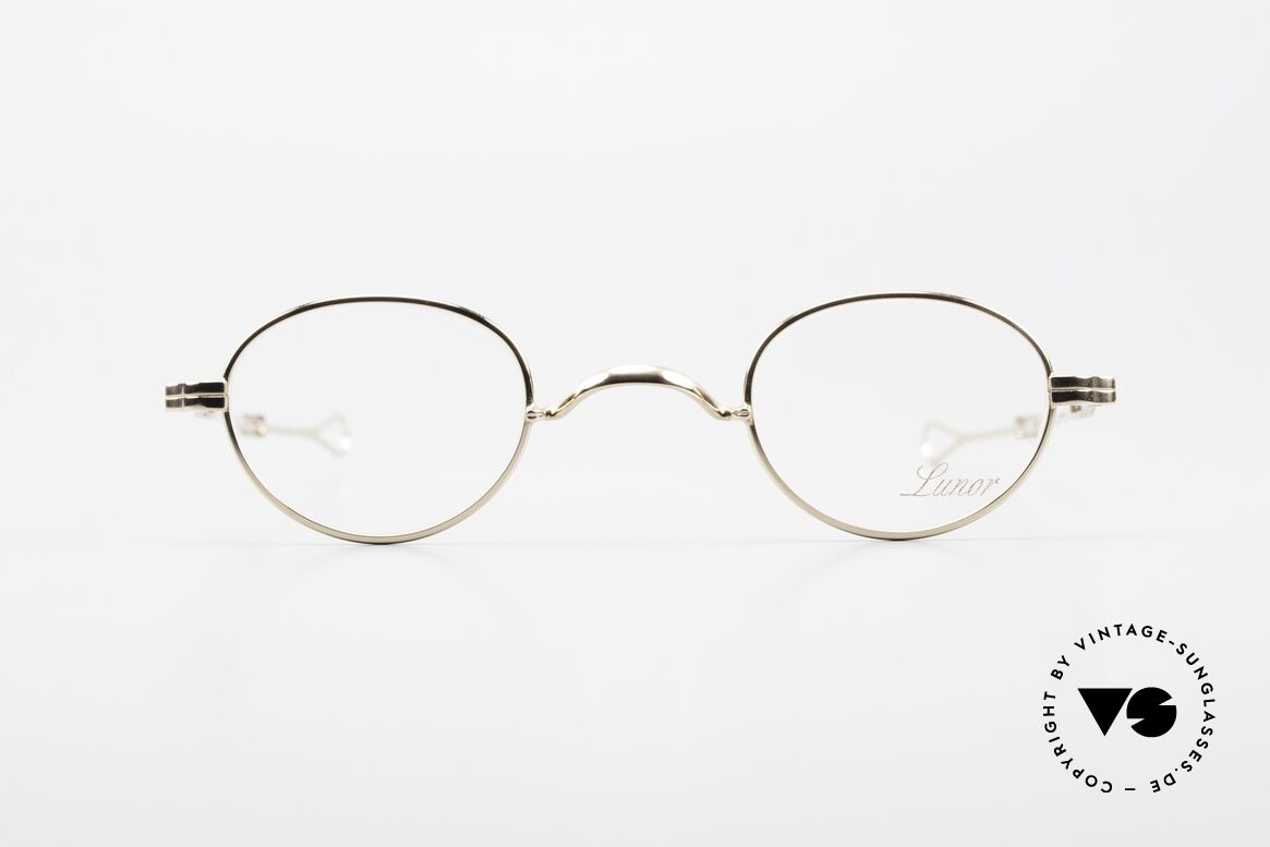 Lunor I 03 Telescopic Vergoldete Brille Schiebebügel, vergoldete Fassung mit ausziehbaren Teleskopbügeln, Passend für Herren und Damen