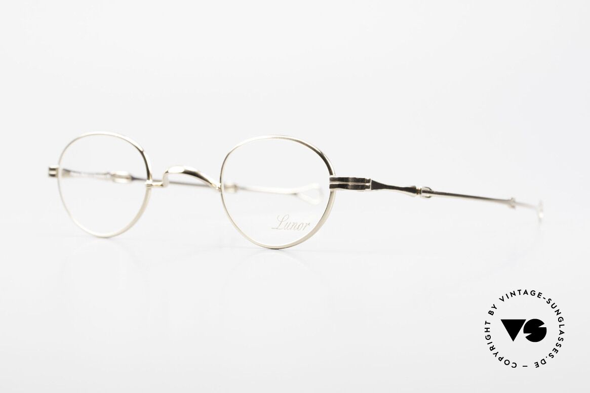 Lunor I 03 Telescopic Vergoldete Brille Schiebebügel, Brillendesign in Anlehnung an frühere Jahrhunderte, Passend für Herren und Damen
