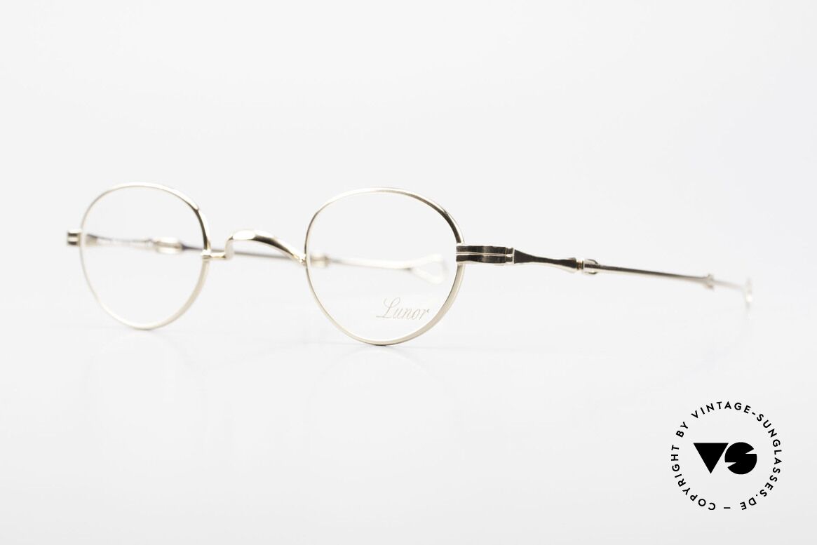 Lunor I 03 Telescopic Vergoldete Brille Schiebebügel, Modell in Größe 37,5/26; für große Stärken geeignet, Passend für Herren und Damen