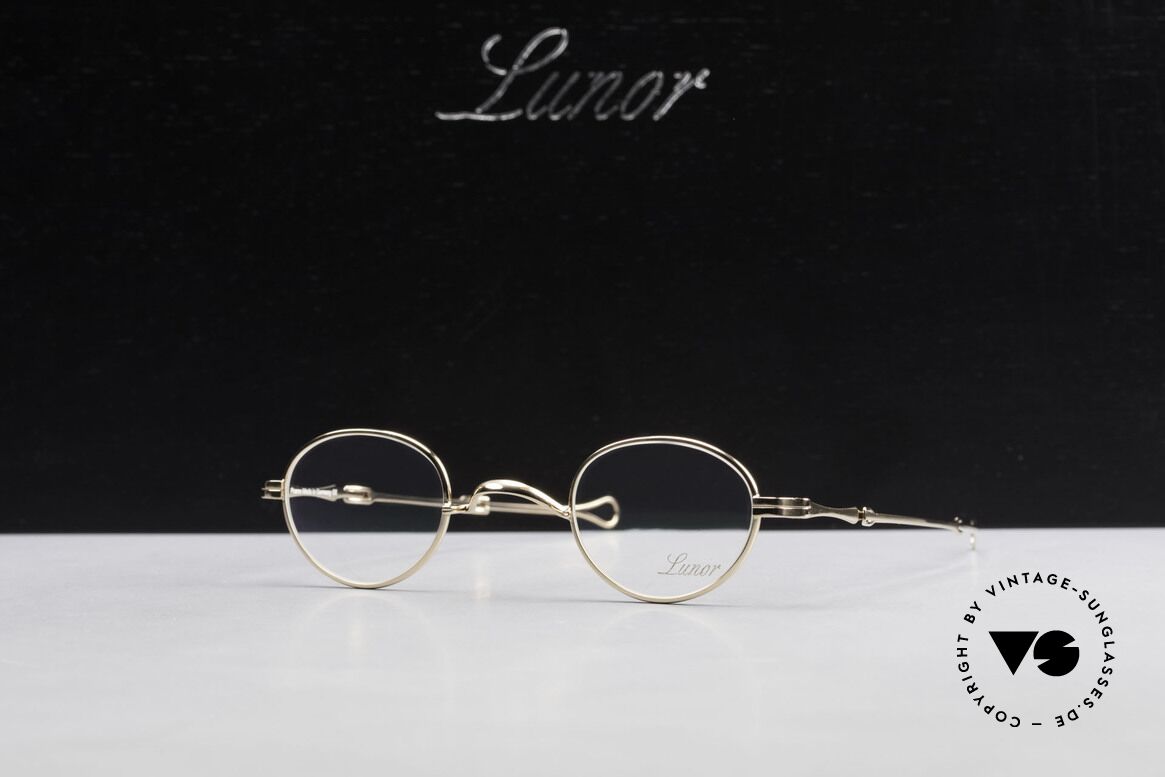 Lunor I 03 Telescopic Vergoldete Brille Schiebebügel, Größe: extra small, Passend für Herren und Damen