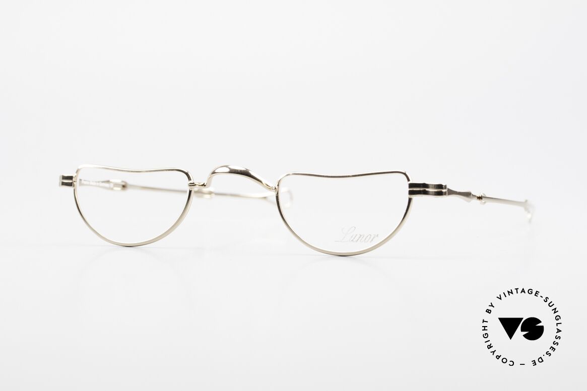 Lunor I 07 Telescopic Vergoldete Teleskop Brille, alte Lunor Brille, Schiebebrille bzw. Teleskopbrille, Passend für Herren und Damen