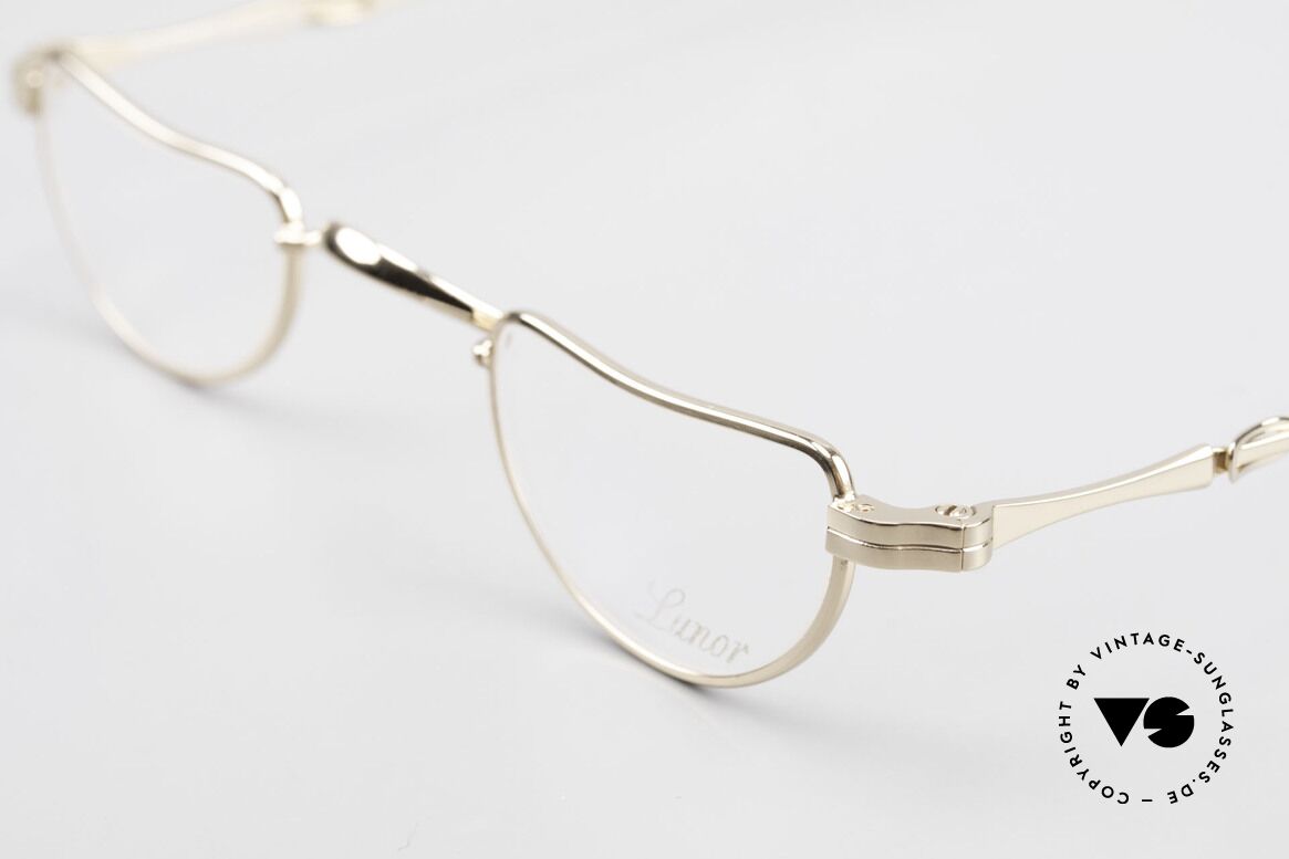 Lunor I 07 Telescopic Vergoldete Teleskop Brille, altes, ungetragenes LUNOR Einzelstück von ca. 1999, Passend für Herren und Damen
