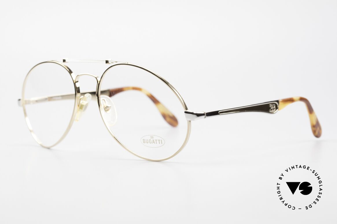 Bugatti 11948 Vergoldete Luxusbrille XL 80er, keine Tropfen- od. Aviatorform, sondern Bugatti, Passend für Herren