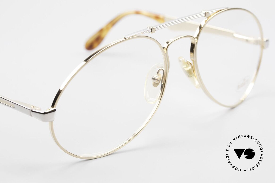 Bugatti 11948 Vergoldete Luxusbrille XL 80er, Rahmen gold/platin; Brücke wie eine Blattfeder, Passend für Herren