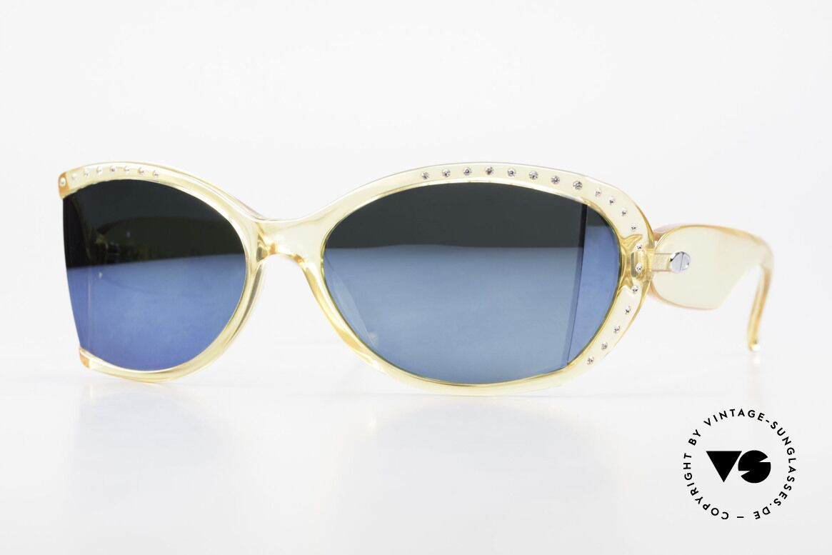 Christian Dior 2439 Strass Sonnenbrille Kristall, futuristische Chr. Dior Damensonnenbrille von 1989, Passend für Damen