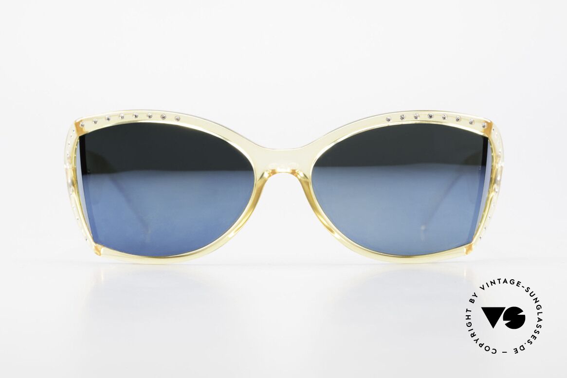 Christian Dior 2439 Strass Sonnenbrille Kristall, futuristische Chr. Dior Damensonnenbrille von 1989, Passend für Damen