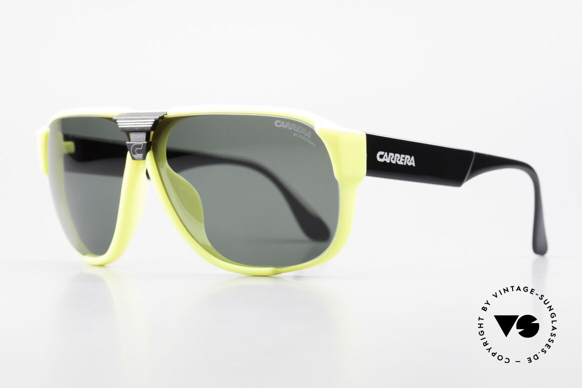 Carrera 5431 80er Sportsonnenbrille Alpin, mit Carrera Wechselgläsern & original Carrera Etui, Passend für Herren