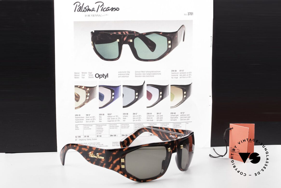 Paloma Picasso 3701 90er Wrap Sonnenbrille Damen, Größe: medium, Passend für Damen