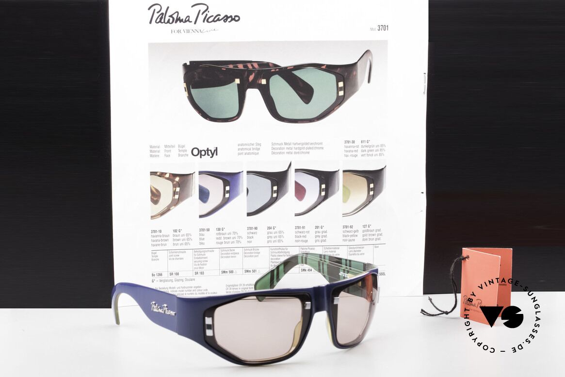 Paloma Picasso 3701 Wrap Around Sonnenbrille 90er, Größe: medium, Passend für Damen