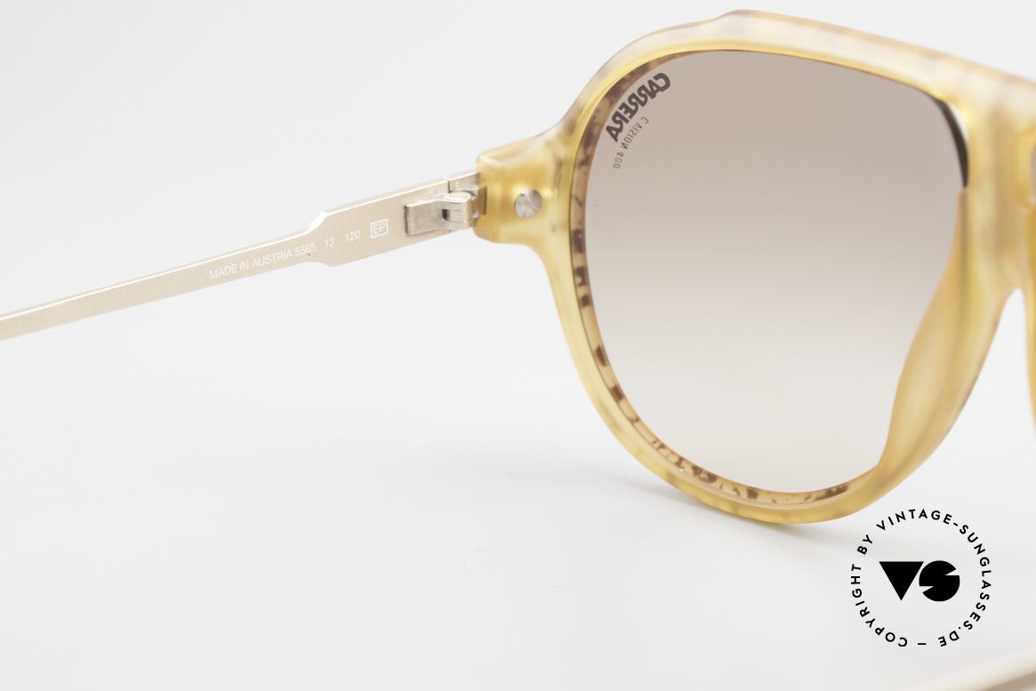 Carrera 5565 Alte 80er Sonnenbrille Vintage, einzigartiges Rahmenmuster: honig-braun gesplittert, Passend für Herren und Damen