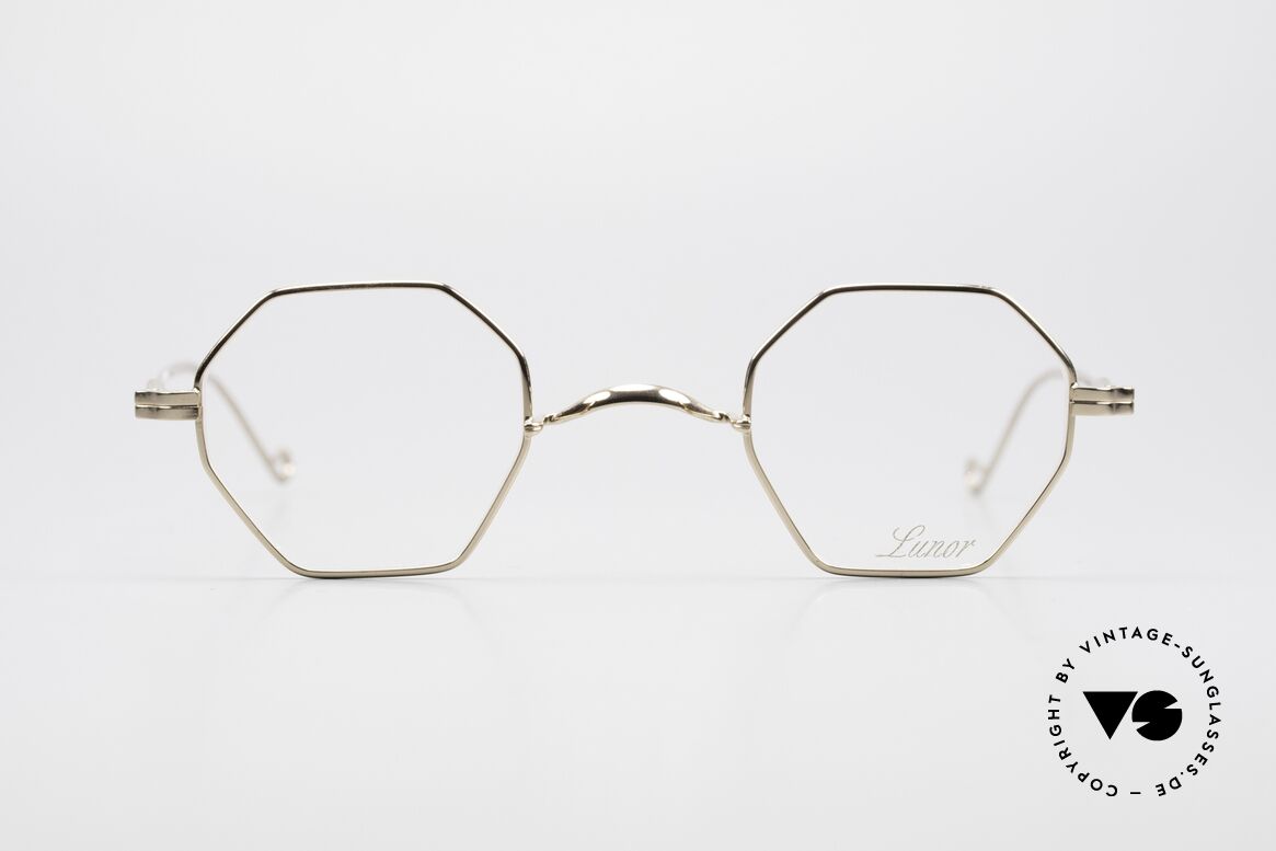 Lunor II 11 Eckige Pantobrille Vergoldet, LUNOR = französisch für "Lunette d’Or" (Goldbrille), Passend für Herren und Damen Lunor II 11 Eckige Pantobrille Vergoldet, LUNOR = französisch für "Lunette d’Or" (Goldbrille), Passend für Herren und Damen