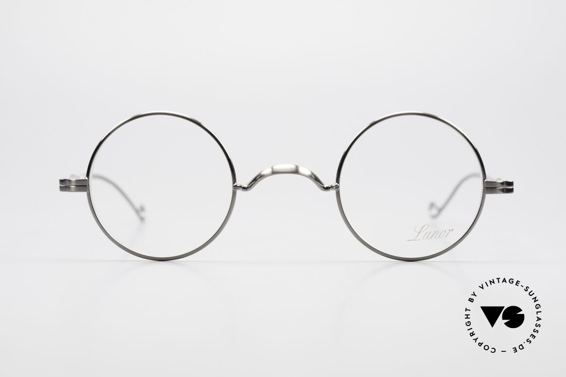 Lunor II 12 Kleine Runde Luxus Brille, Vollrand-Metallfassung mit hochwertigem Schutzlack, Passend für Herren und Damen