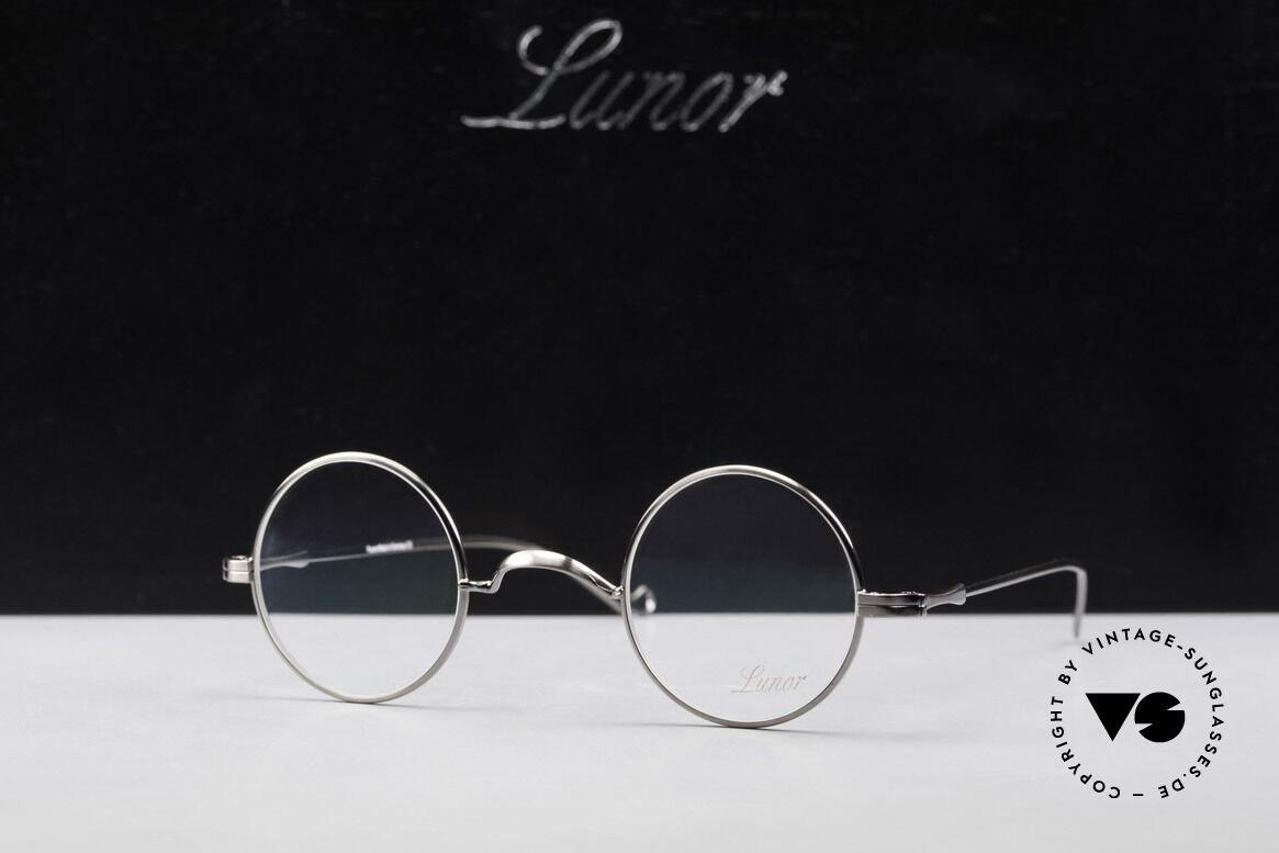 Lunor II 12 Kleine Runde Luxus Brille, Größe: extra small, Passend für Herren und Damen