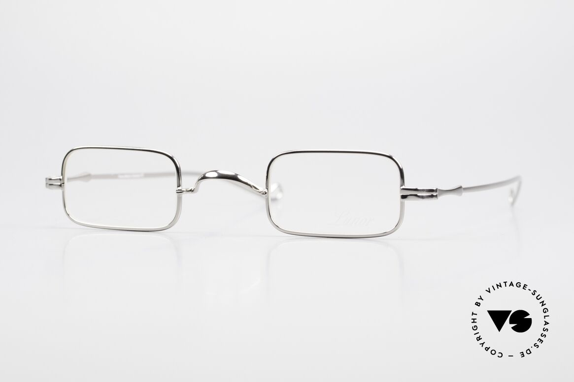 Lunor II 13 Eckige Luxus Fassung Platin, LUNOR = französisch für "Lunette d’Or" (Goldbrille), Passend für Herren und Damen