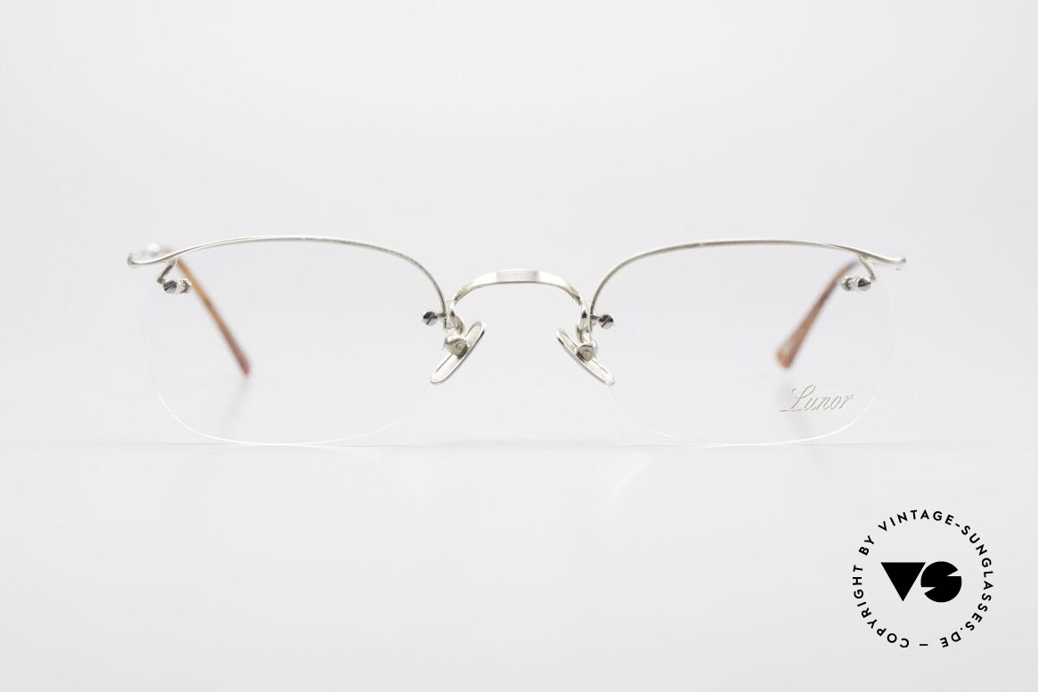 Lunor Classic One Halb Rahmenlose Vintage Brille, LUNOR = französisch für "Lunette d’Or" (Goldbrille), Passend für Herren und Damen