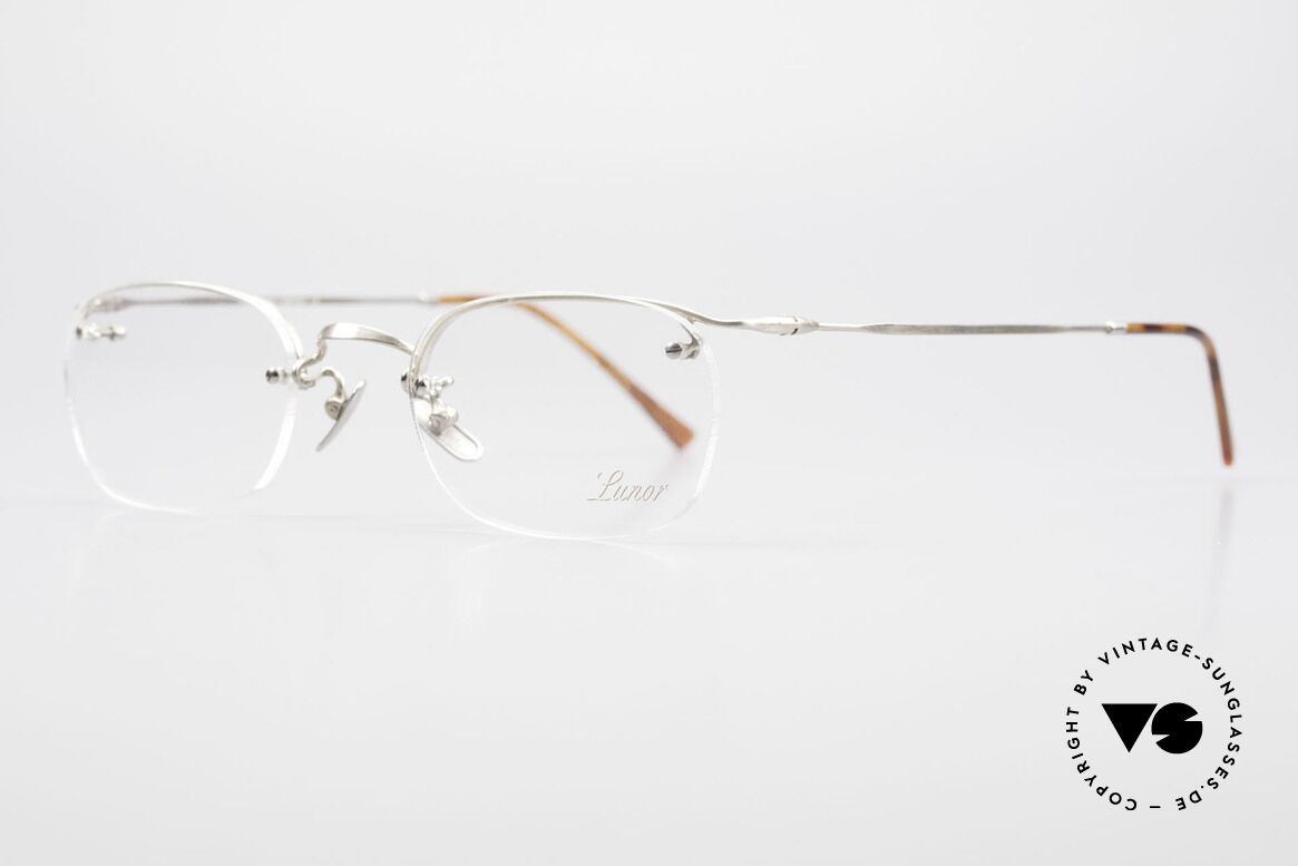 Lunor Classic One Halb Rahmenlose Vintage Brille, Brillendesign in Anlehnung an frühere Jahrhunderte, Passend für Herren und Damen