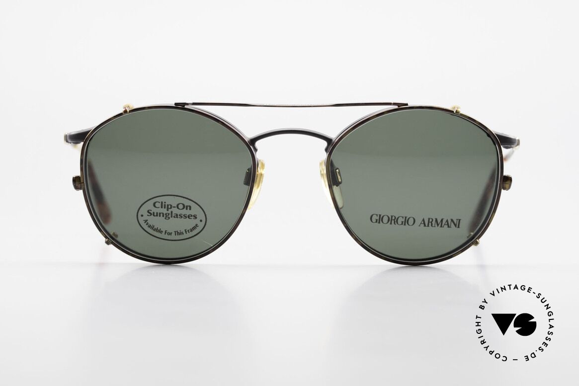 Giorgio Armani 132 Clip On Panto Sonnenbrille, zeitlose 80er/90er J. Giorgio Armani DesignerBrille, Passend für Herren Giorgio Armani 132 Clip On Panto Sonnenbrille, zeitlose 80er/90er J. Giorgio Armani DesignerBrille, Passend für Herren