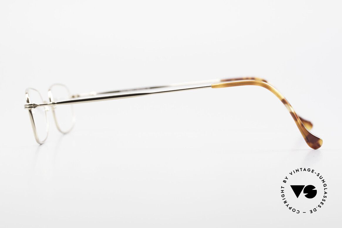 Lunor XV 321 Eckige Titanbrille Vergoldet, LUNOR = französisch für "Lunette d’Or" (Goldbrille), Passend für Herren und Damen