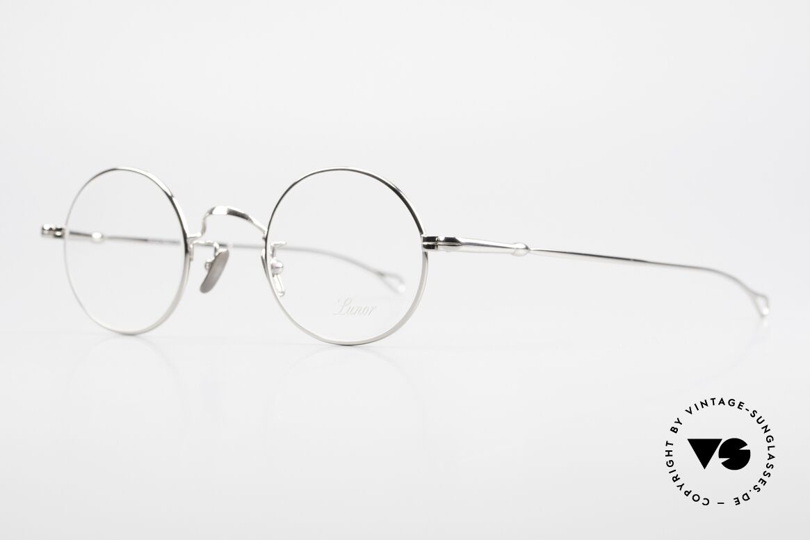 Lunor V 110 Vintage Brille Rund Platinum, ohne große Logos; stattdessen mit zeitloser Eleganz, Passend für Herren und Damen