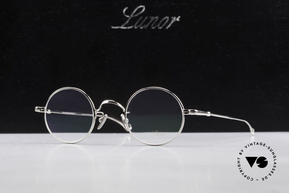 Lunor V 110 Vintage Brille Rund Platinum, Größe: medium, Passend für Herren und Damen