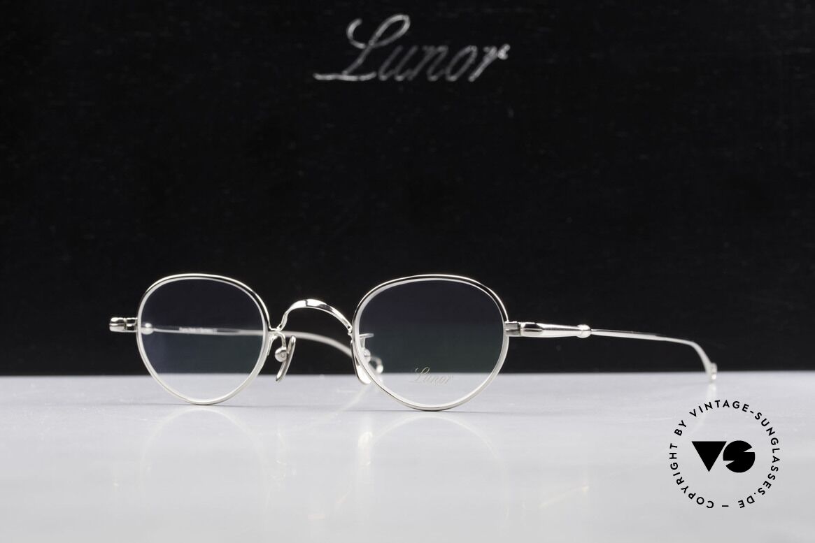 Lunor V 103 Zeitlose Vintage Brille Platin, Größe: small, Passend für Herren und Damen