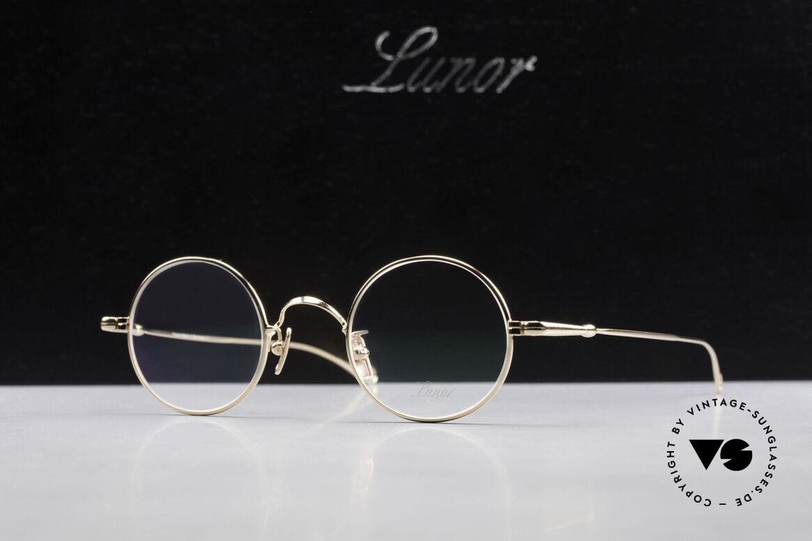 Lunor V 110 Lunor Brille Rund Vergoldet, Größe: medium, Passend für Herren und Damen