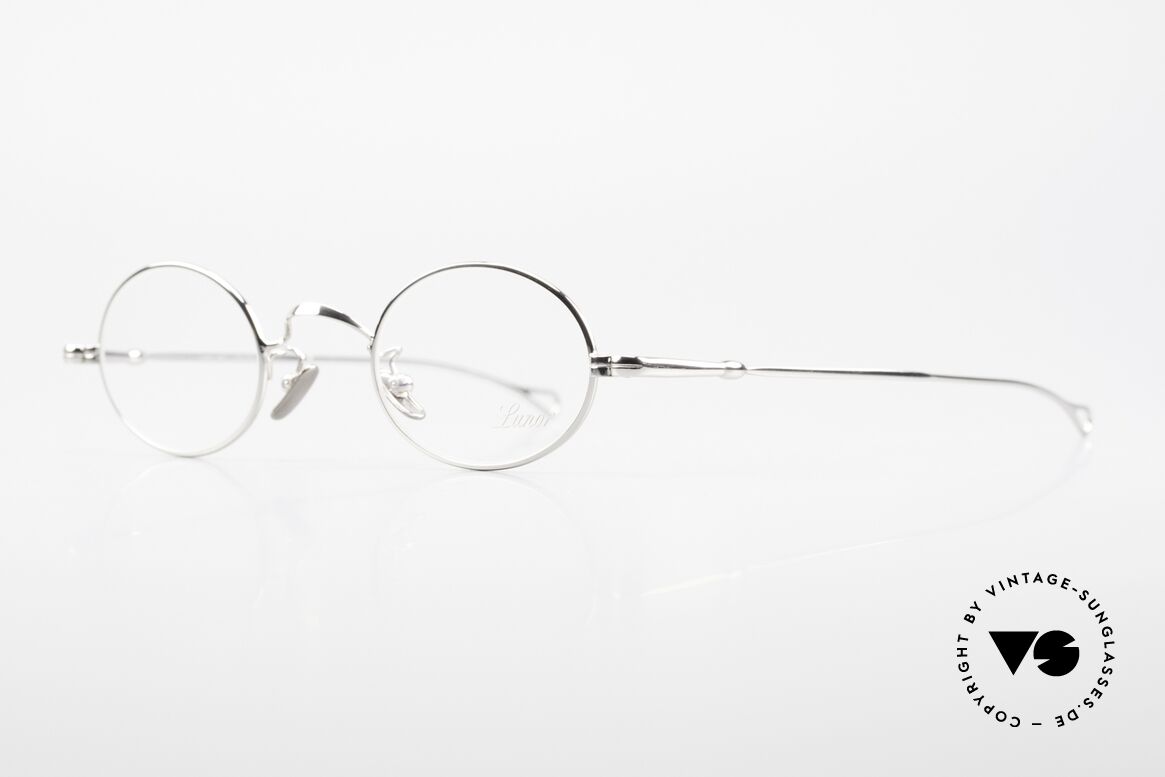 Lunor V 100 Ovale Vintage Brille Platin, Modell V 100: zeitlose, ovale Brillenform (Unisex), Passend für Herren und Damen