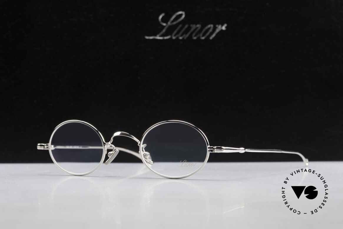Lunor V 100 Ovale Vintage Brille Platin, Größe: medium, Passend für Herren und Damen
