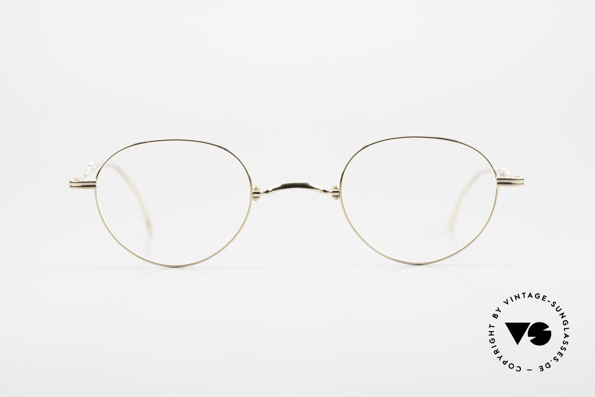Lunor XXV Folding 03 Lunor Faltbrille Panto Gold, alte Lunor Faltbrille, Modell XXV 03 in Größe 40/22, Passend für Herren und Damen
