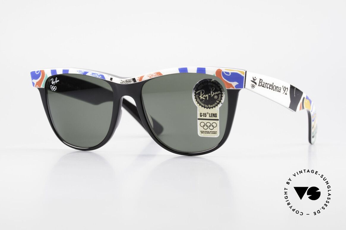 Ray Ban Wayfarer II Olympia Brille 1992 Barcelona, Ray Ban Sonnenbrille zu den Olympische Spielen '92, Passend für Herren und Damen