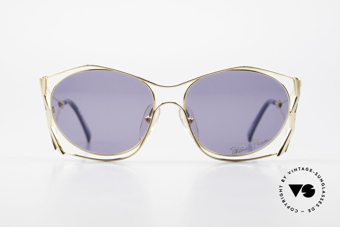 Paloma Picasso 3707 90er Sonnenbrille Vergoldet, Picasso 90er Sonnenbrille, vergoldet & Topaz Strass, Passend für Damen