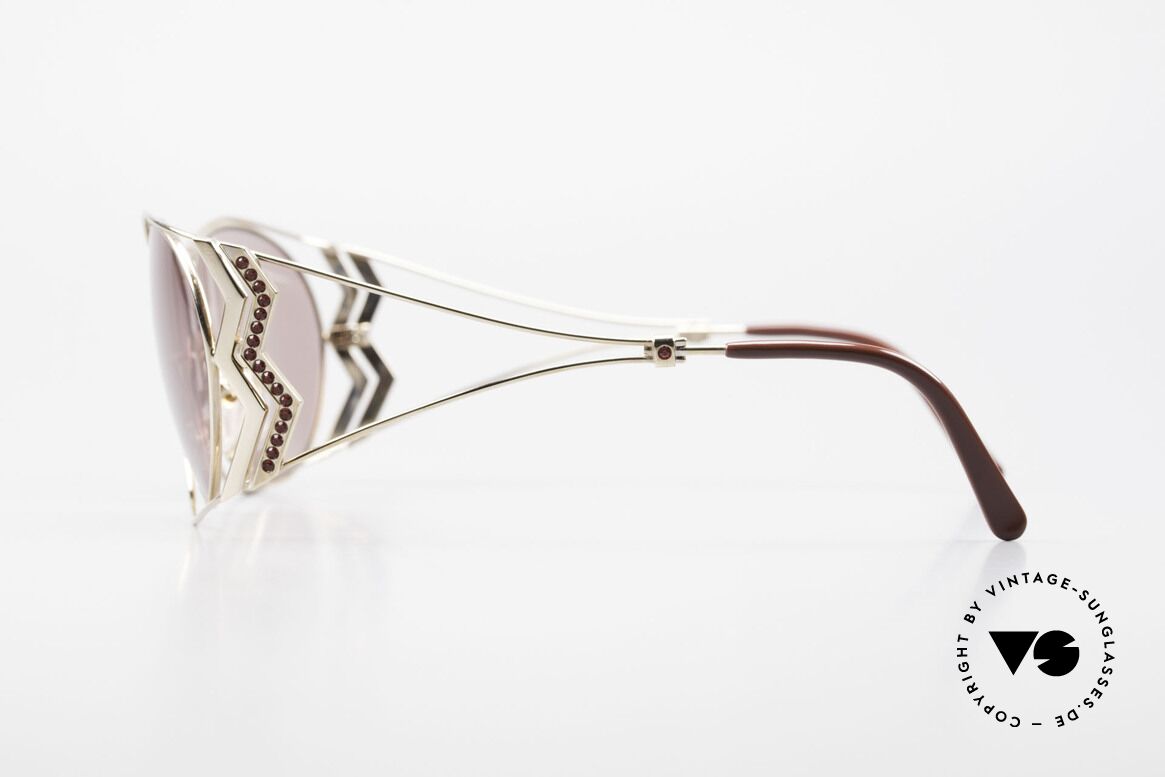 Paloma Picasso 3707 90er Sonnenbrille Mit Strass, filigraner Metallrahmen mit vielen Strasssteinchen, Passend für Damen