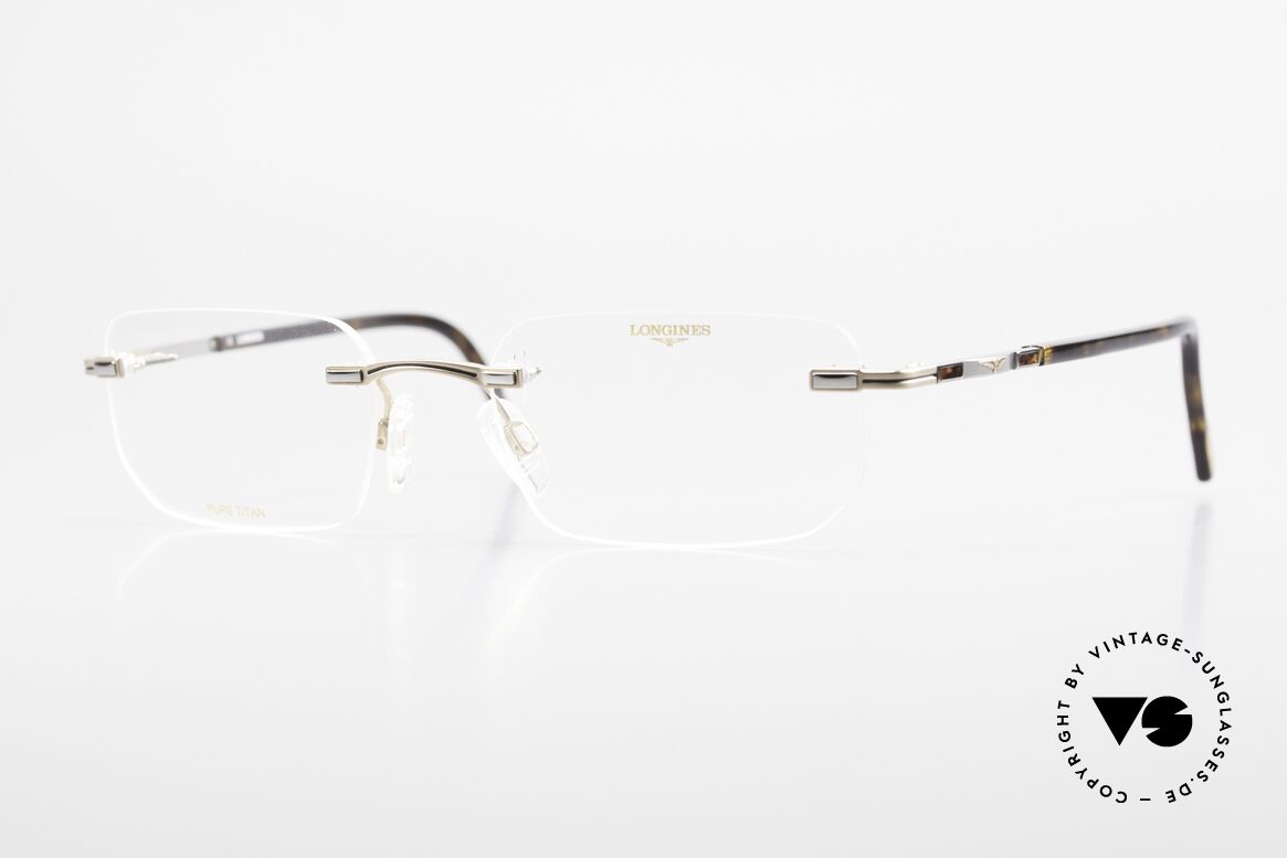 Longines 4238 90er Randlosbrille Pure Titan, randlose 90er Brille v. Longines, Pure Titan Herrenbrille, Passend für Herren