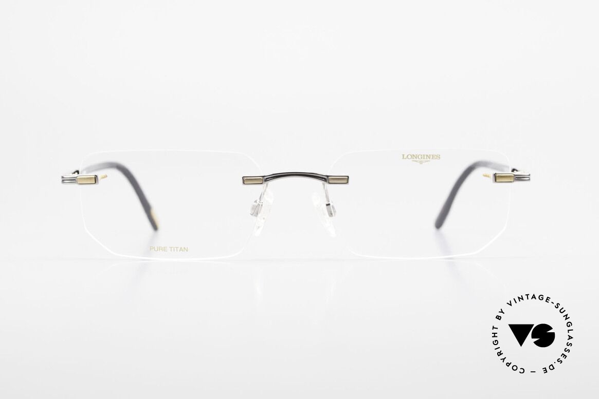 Longines 4238 Randlose 90er Brille Herren, randlose 90er Brille v. Longines, Pure Titan Herrenbrille, Passend für Herren